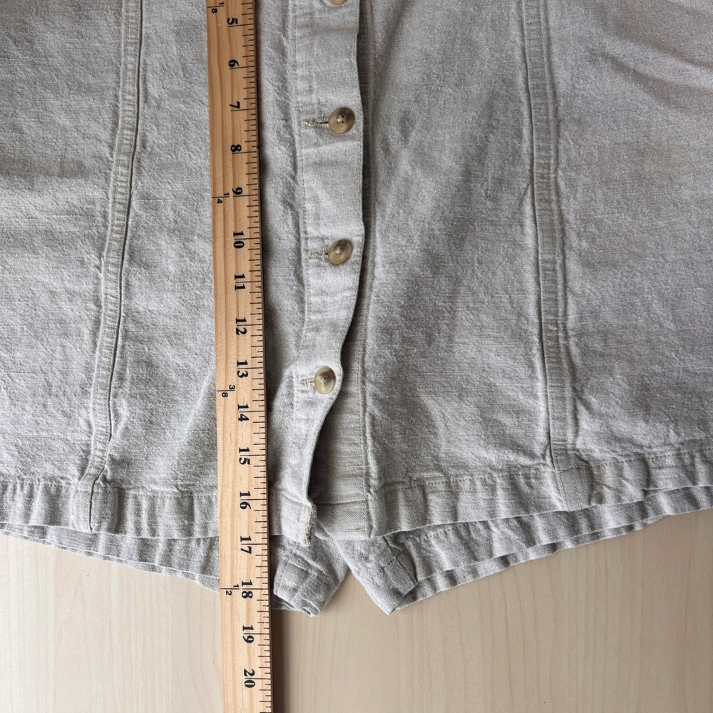 Cherokee Skort Women 16 Beige Linen Cotton Button Front Mini Skirt Vintage - Picture 10 of 11